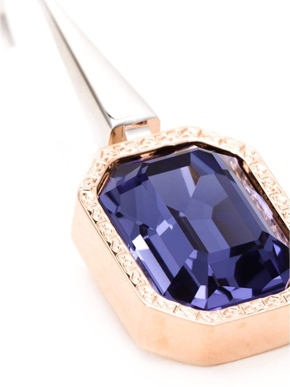 REBECCA-Elizabeth Purple Stone Drop Earrings-SLV/BRNZ