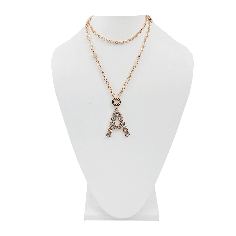 REBECCA-Swarovski “A” Necklace-CRYSTAL