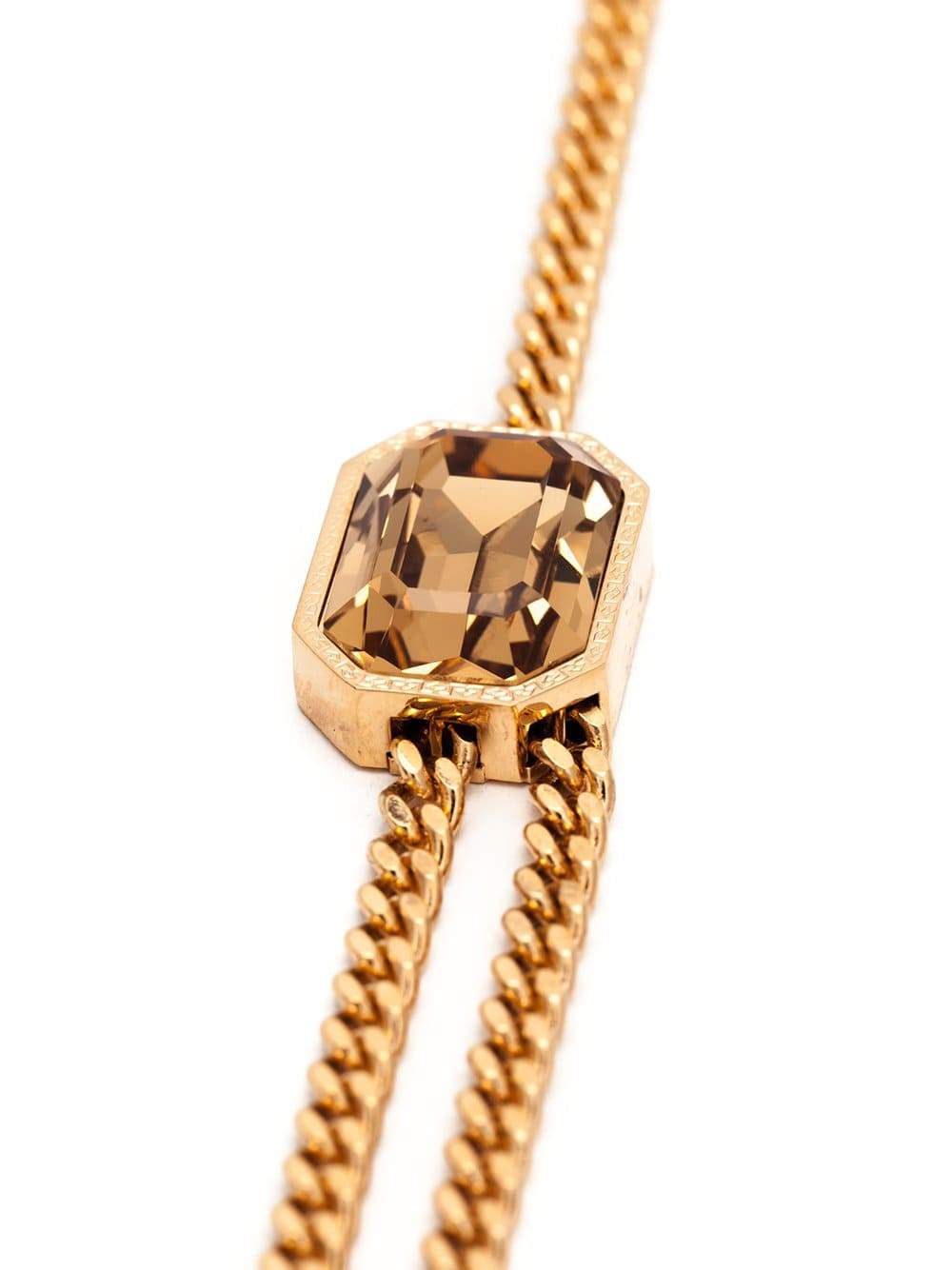 REBECCA-Elizabeth Long Circle Crystal Necklace-GOLD