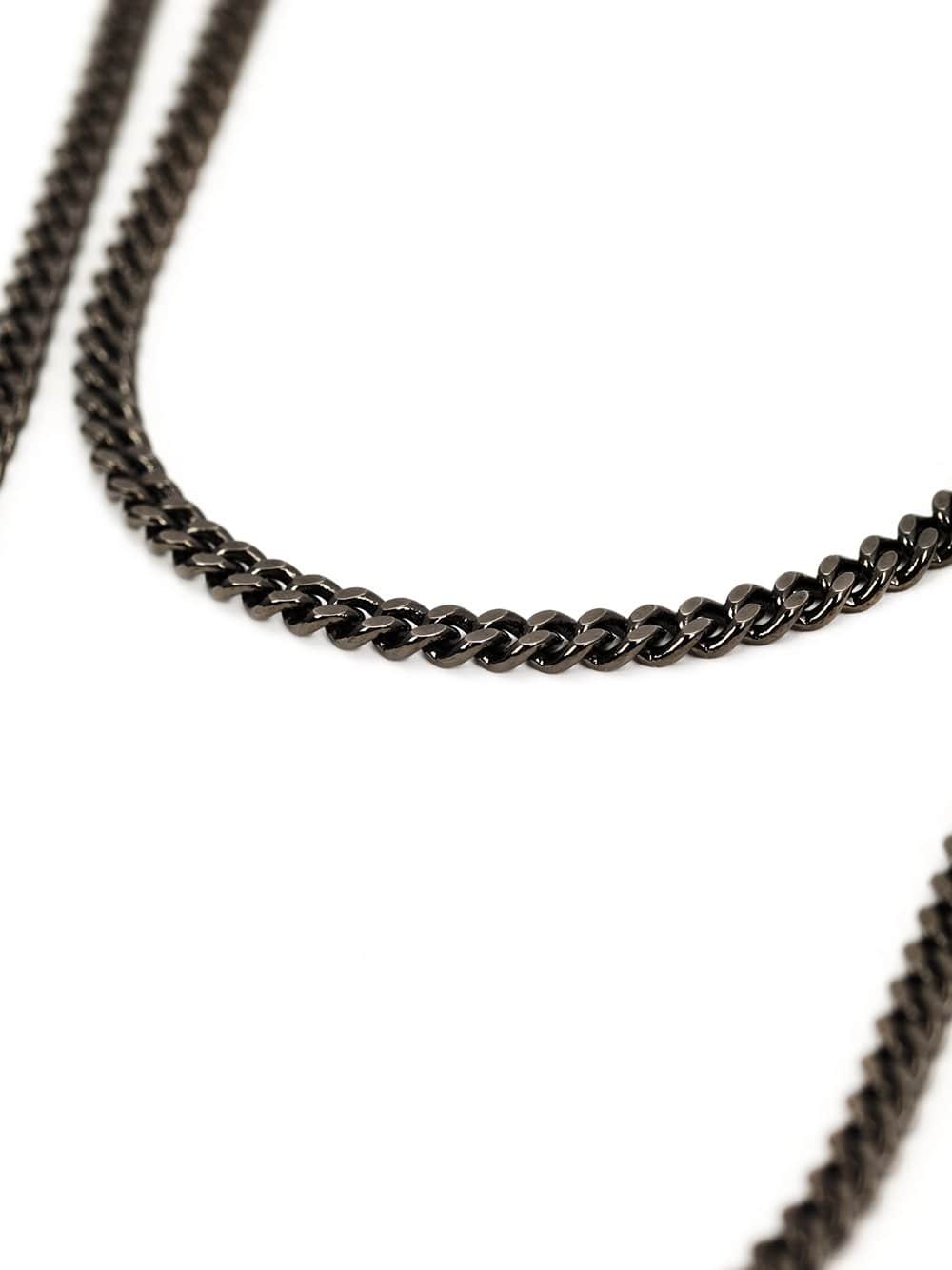 REBECCA-Elizabeth Long Circle Crystal Necklace-GUNMETAL