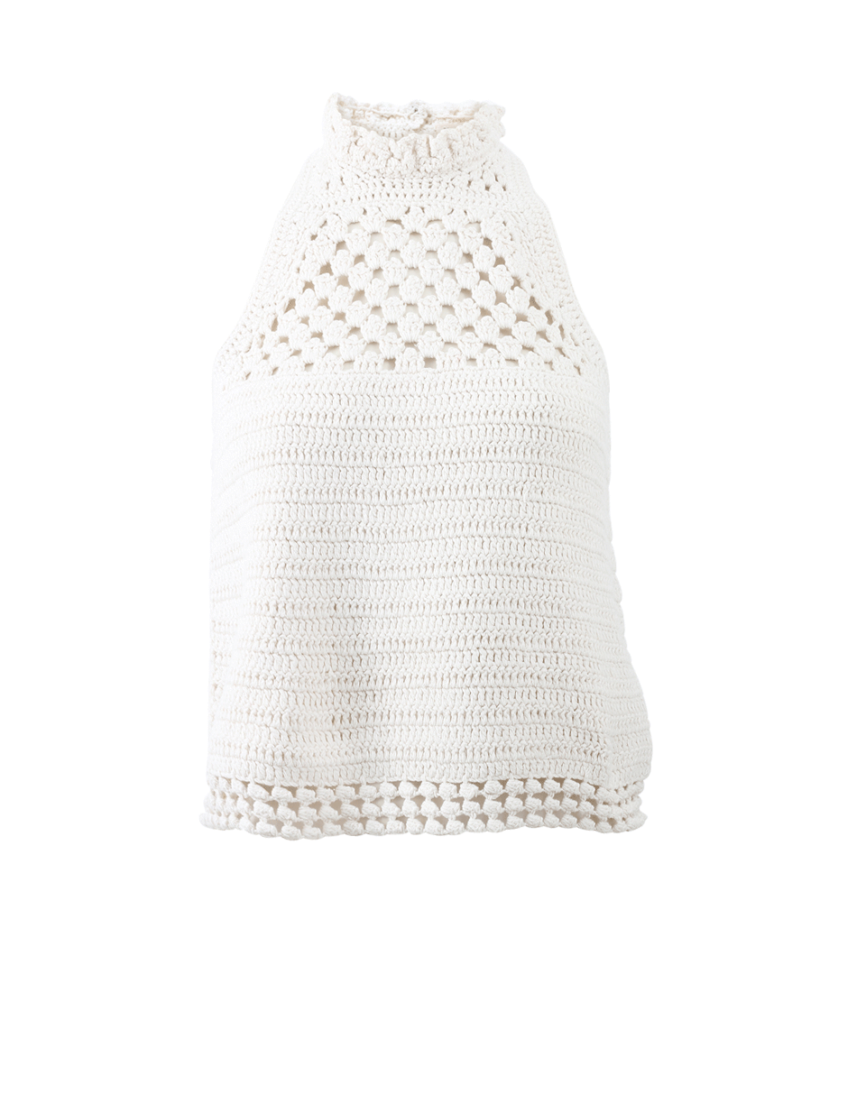 REBECCA TAYLOR-Crochet Halter Tank Top-
