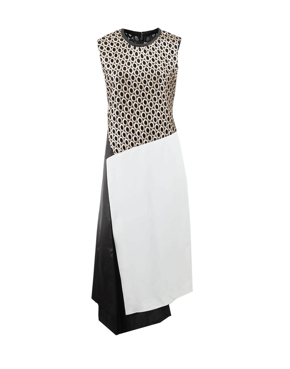 REED KRAKOFF-Sleeveless Dress With Bi-Color Skirt-BLK/GLD