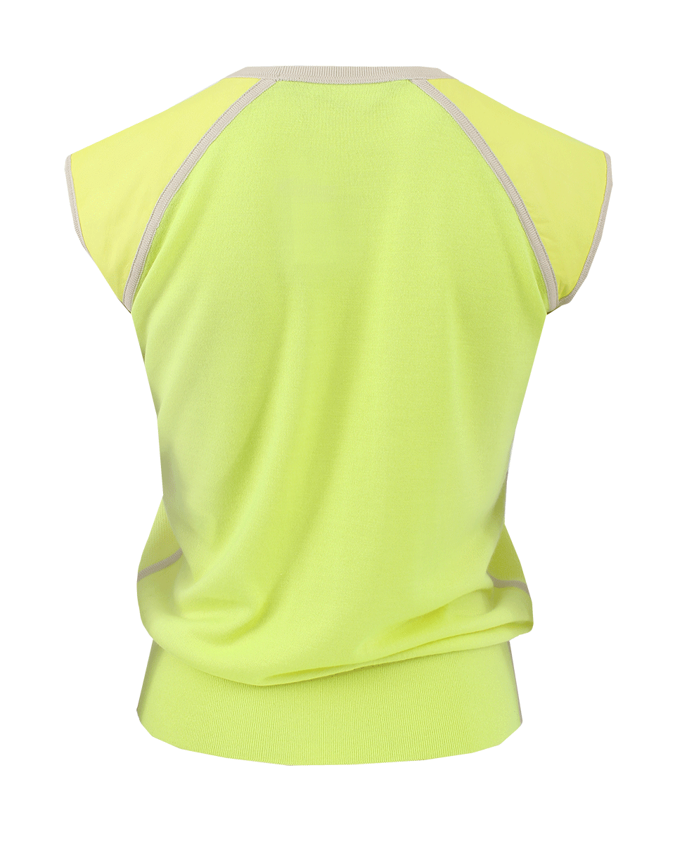 REED KRAKOFF-Short-Sleeve Sweater With Leather Detail-