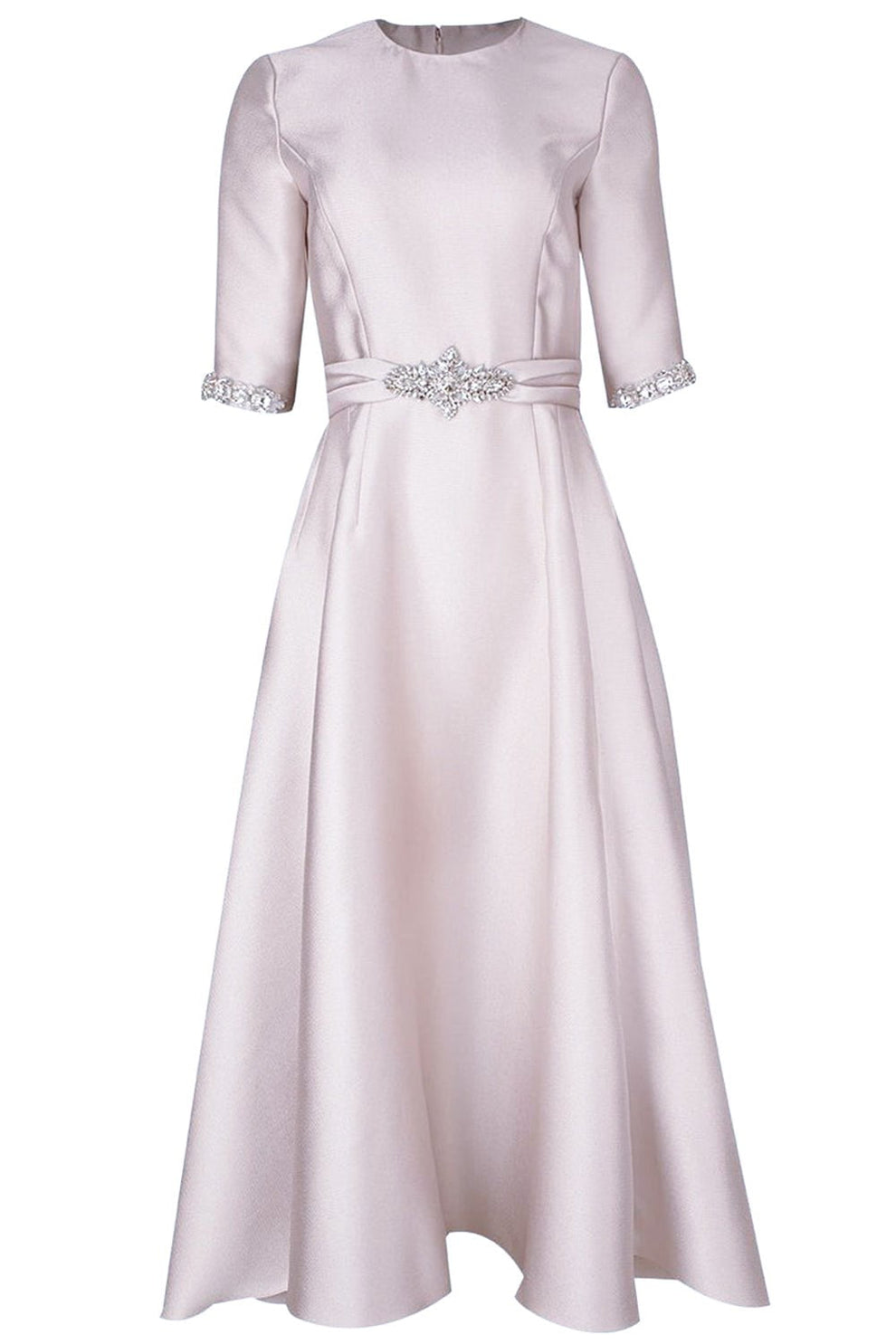 Mikado Jewel Neck Dress | REEM ACRA Marissa Collections Mikado Jewel Neck Dress | REEM ACRA Marissa Collections