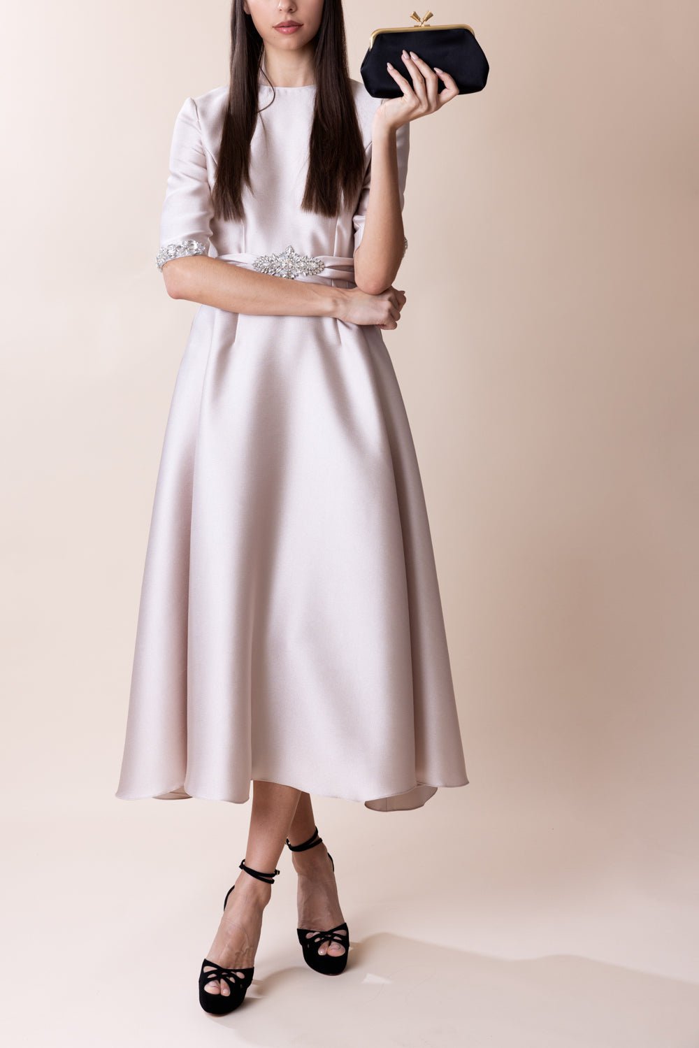 Mikado Jewel Neck Dress CLOTHINGDRESSCOCKTAIL REEM ACRA   