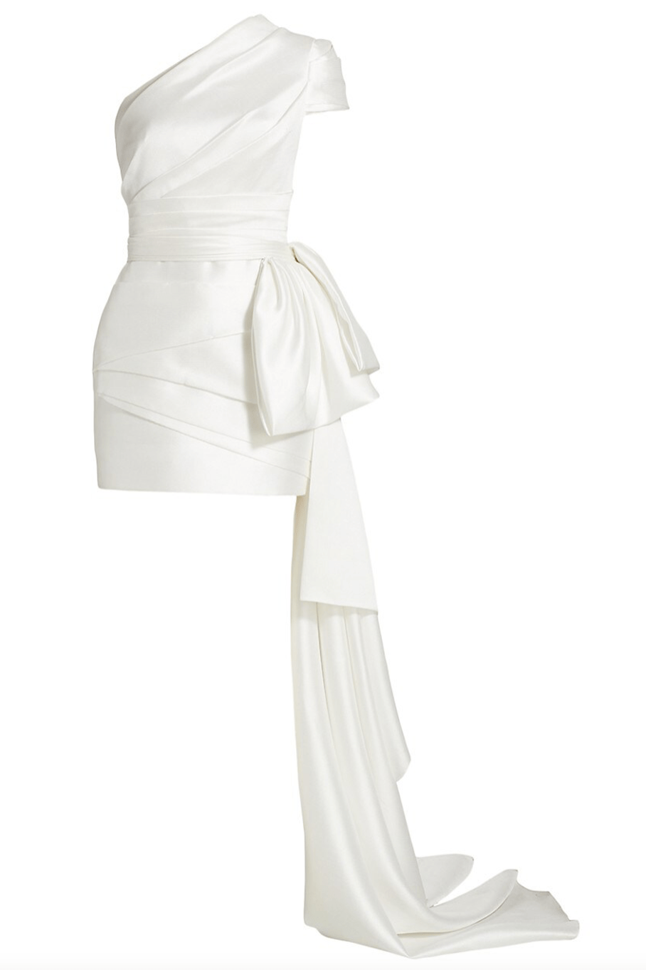 REEM ACRA-One Shoulder Cocktail Dress-