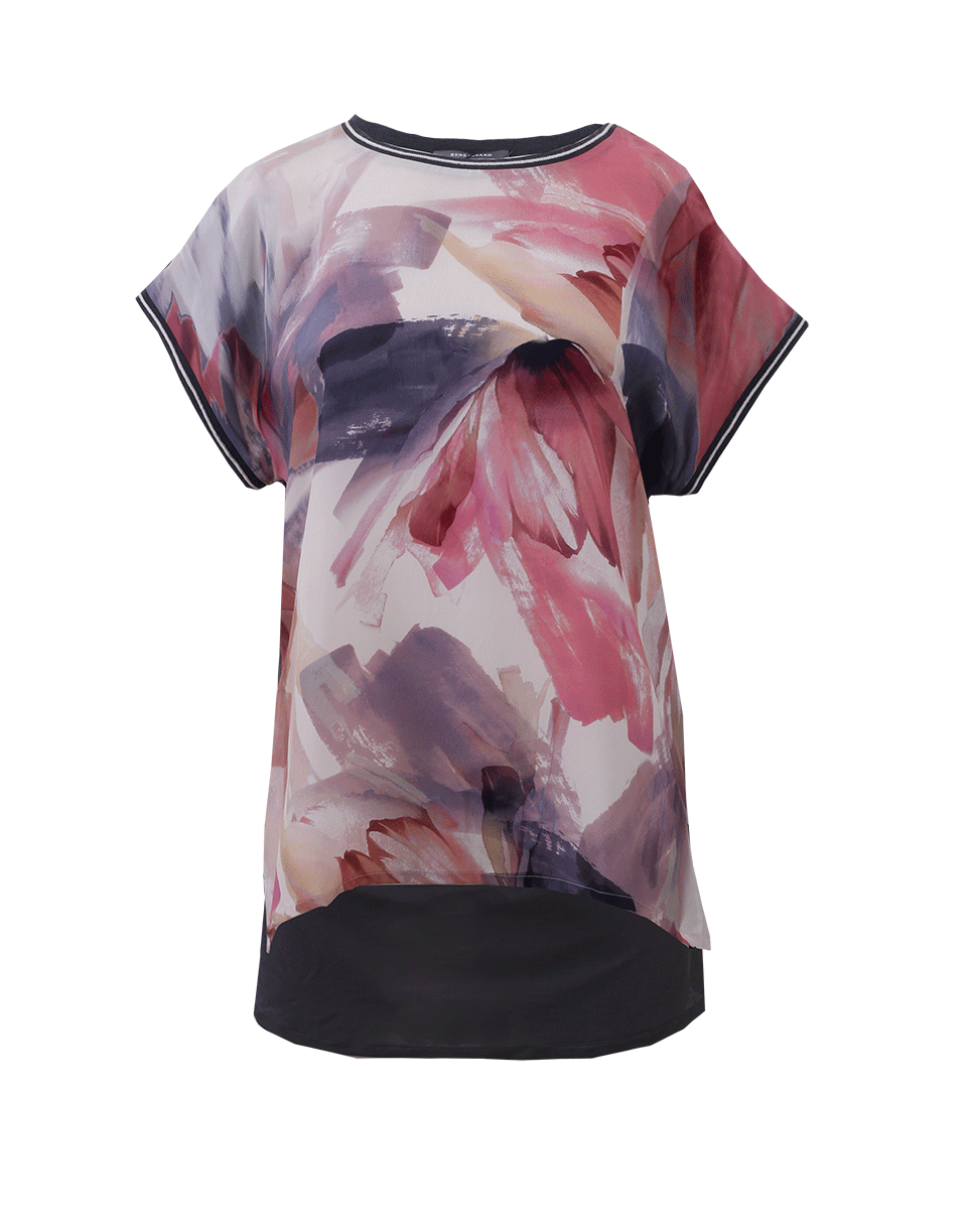 RENE LEZARD-Silk Knit Floral Top-