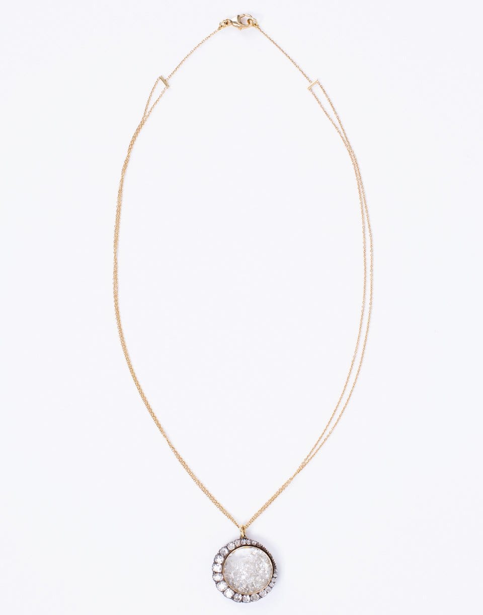 RENEE LEWIS-Diamond Crescent Shake Necklace-YELLOW GOLD
