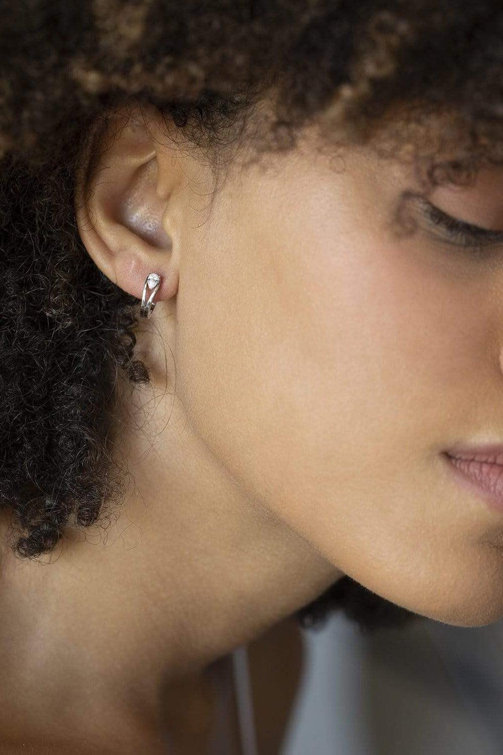 REPOSSI-Serti Inverse Small Diamond Hoop - White Gold-WHITE GOLD