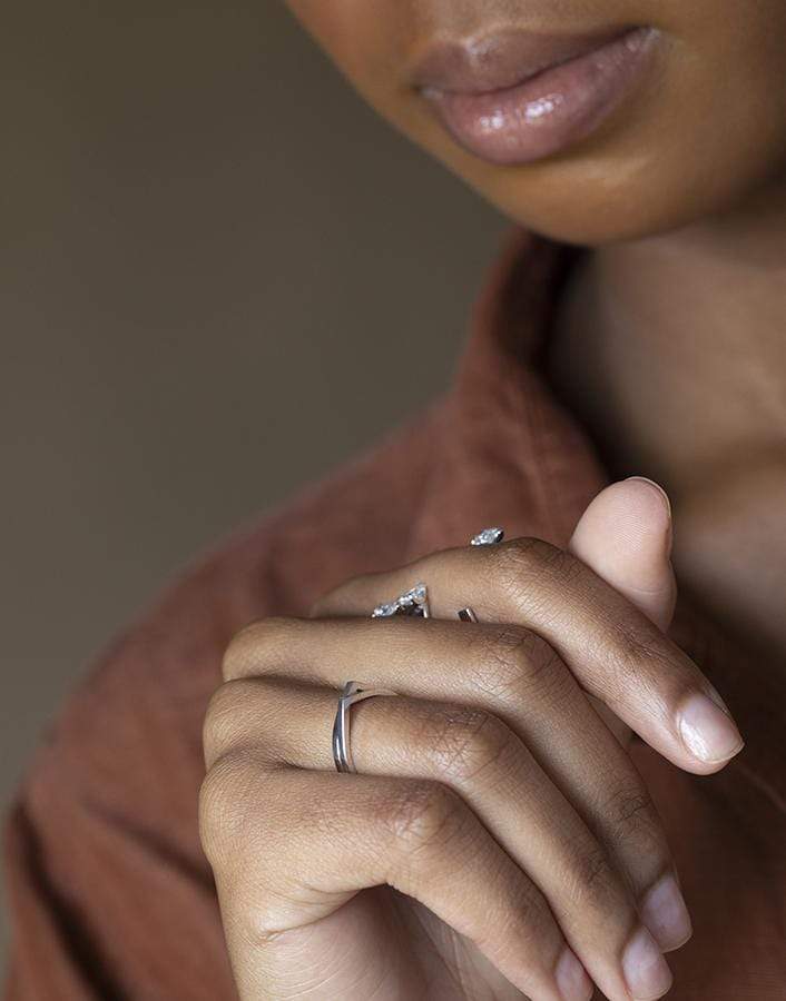 REPOSSI-Antifer Two Row Ring-WHITE GOLD