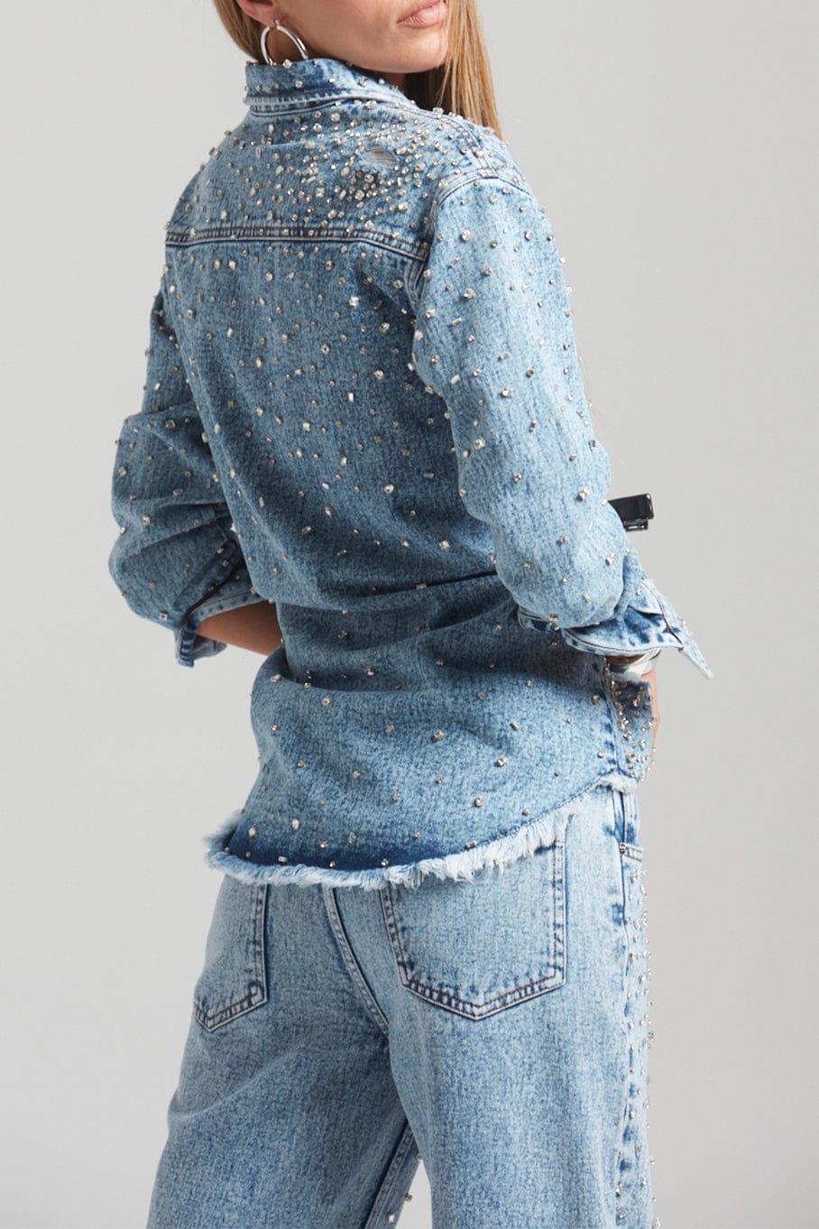 RETROFETE-Doreen Crystal Denim Shirt-