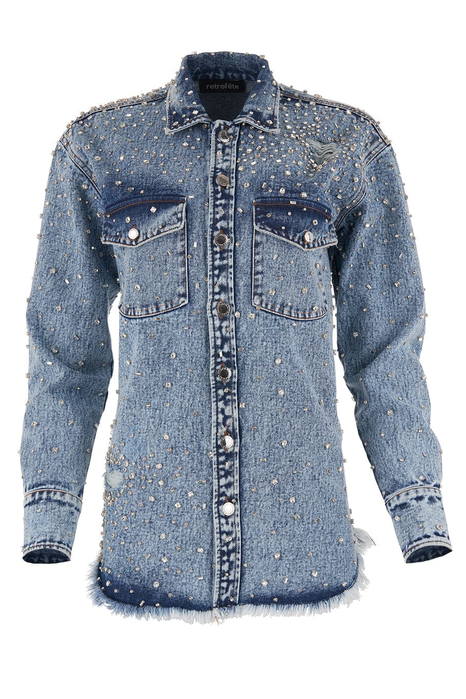 RETROFETE-Doreen Crystal Denim Shirt-