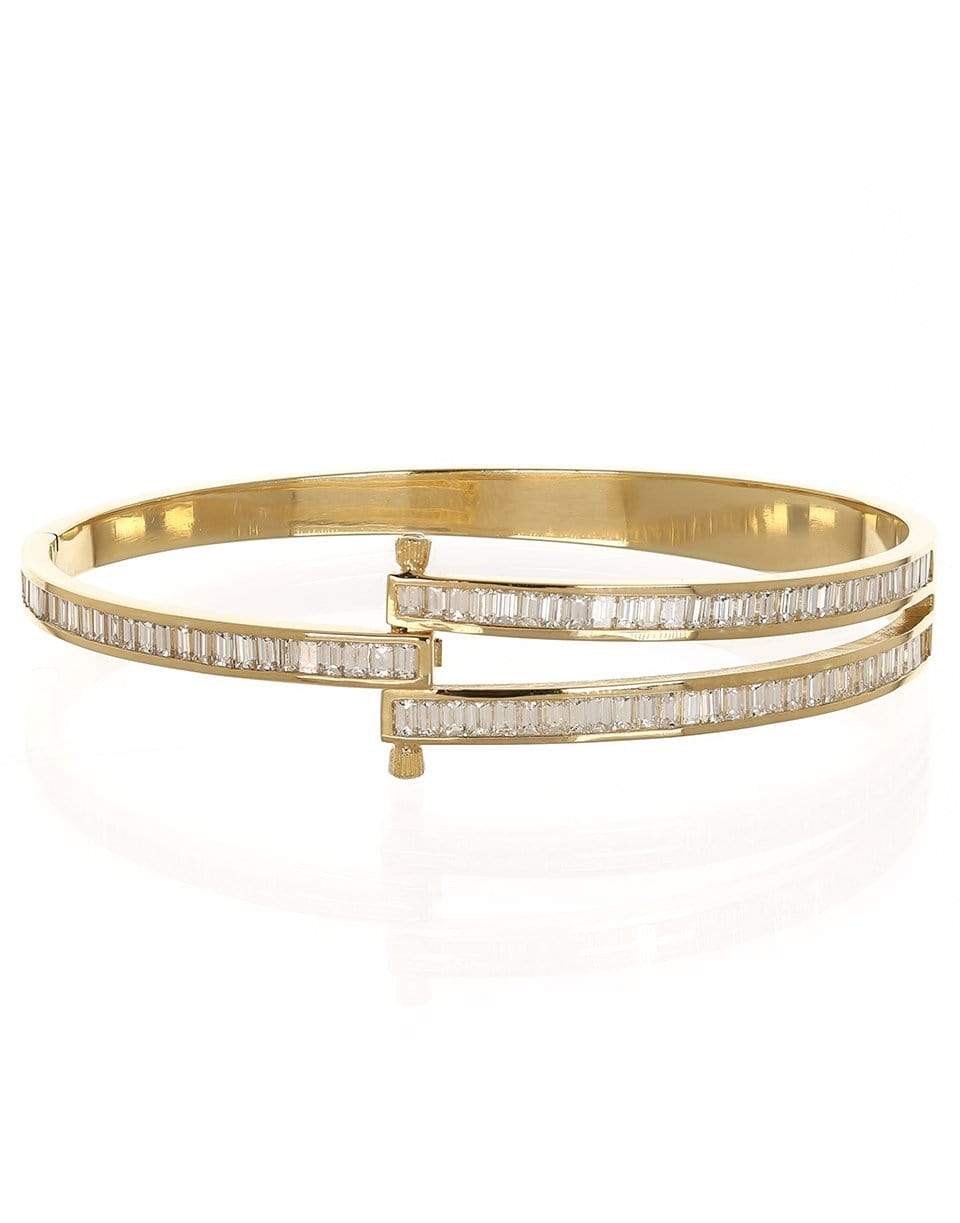 RETROUVAI-Baguette Cut Diamond Magna Bracelet-YELLOW GOLD
