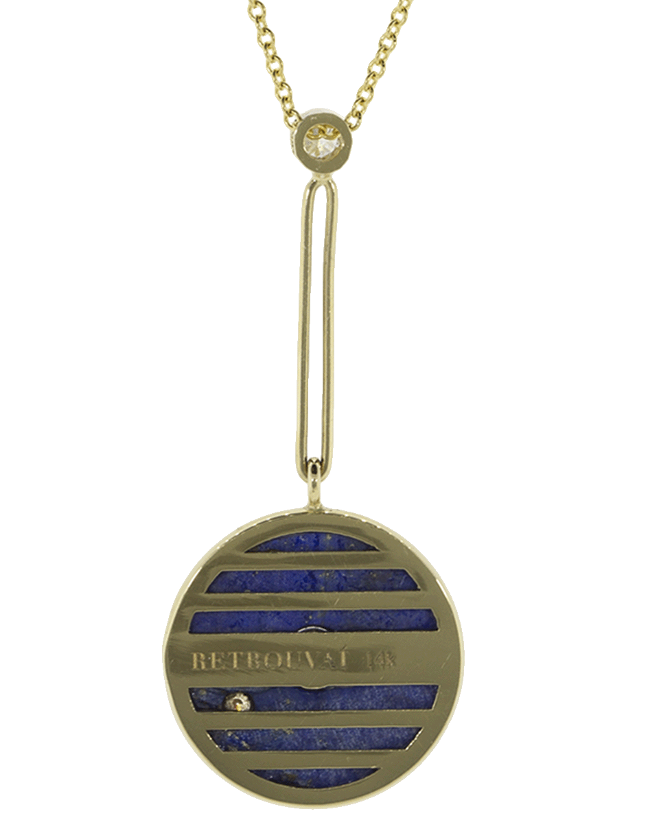 RETROUVAI-Signature Compass Pendant Necklace-YELLOW GOLD
