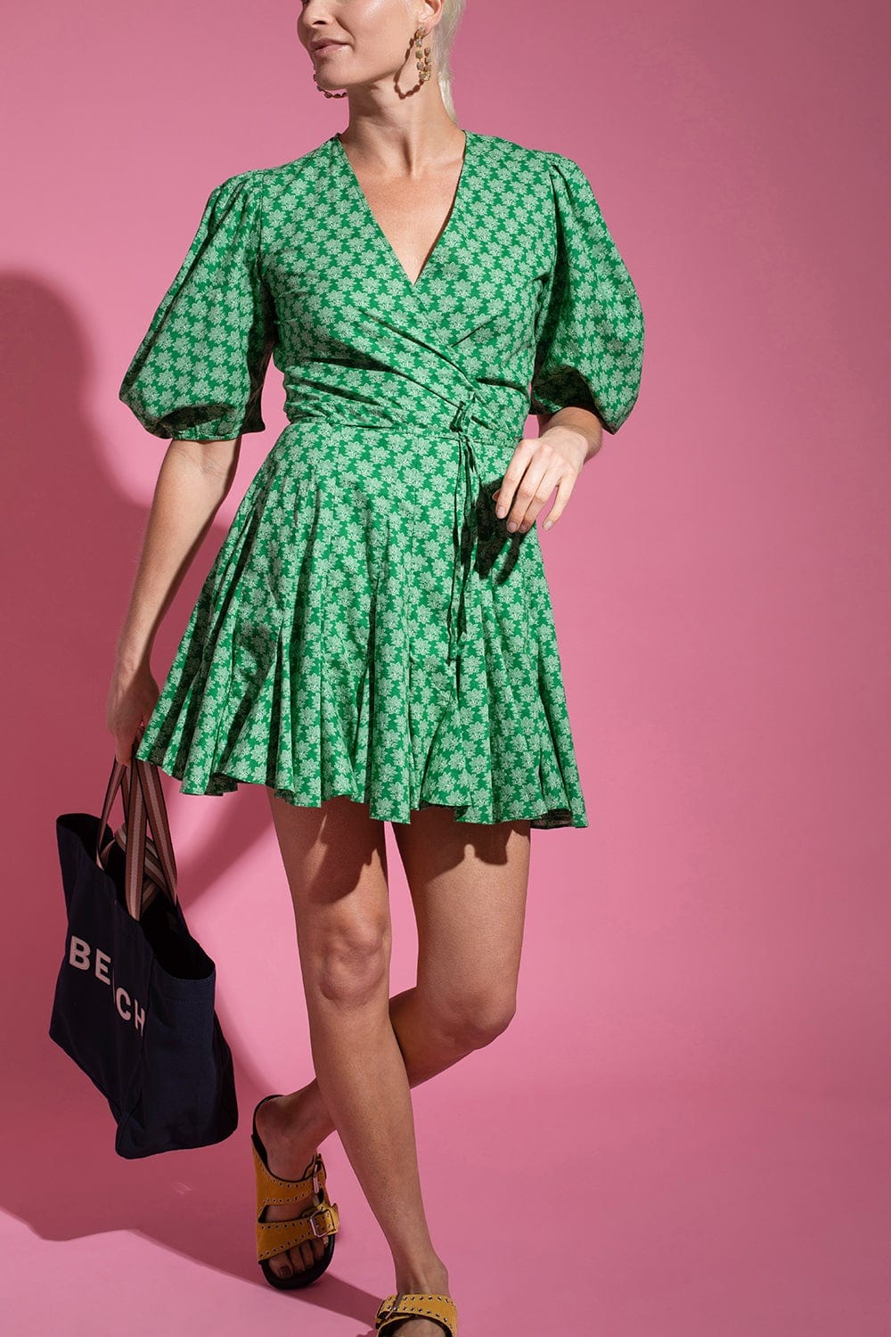 RHODE-Claudine Dress - Loves Me Not Emerald-