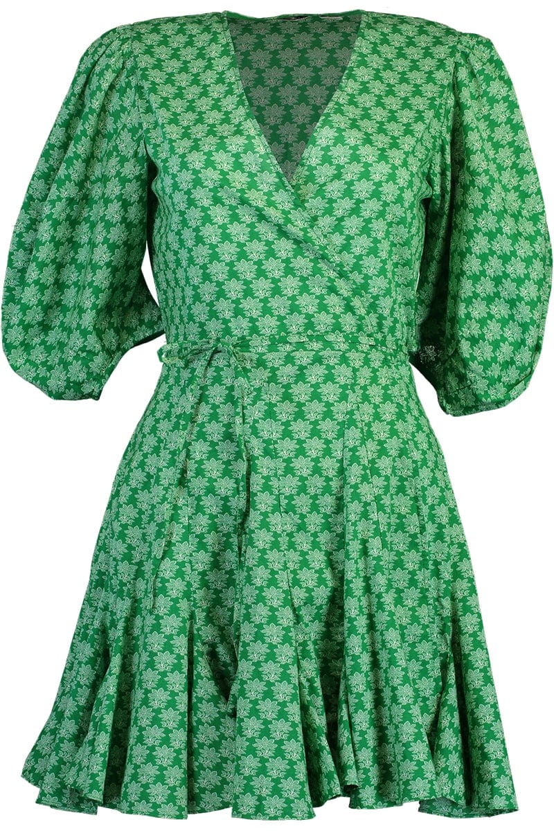 RHODE-Claudine Dress - Loves Me Not Emerald-