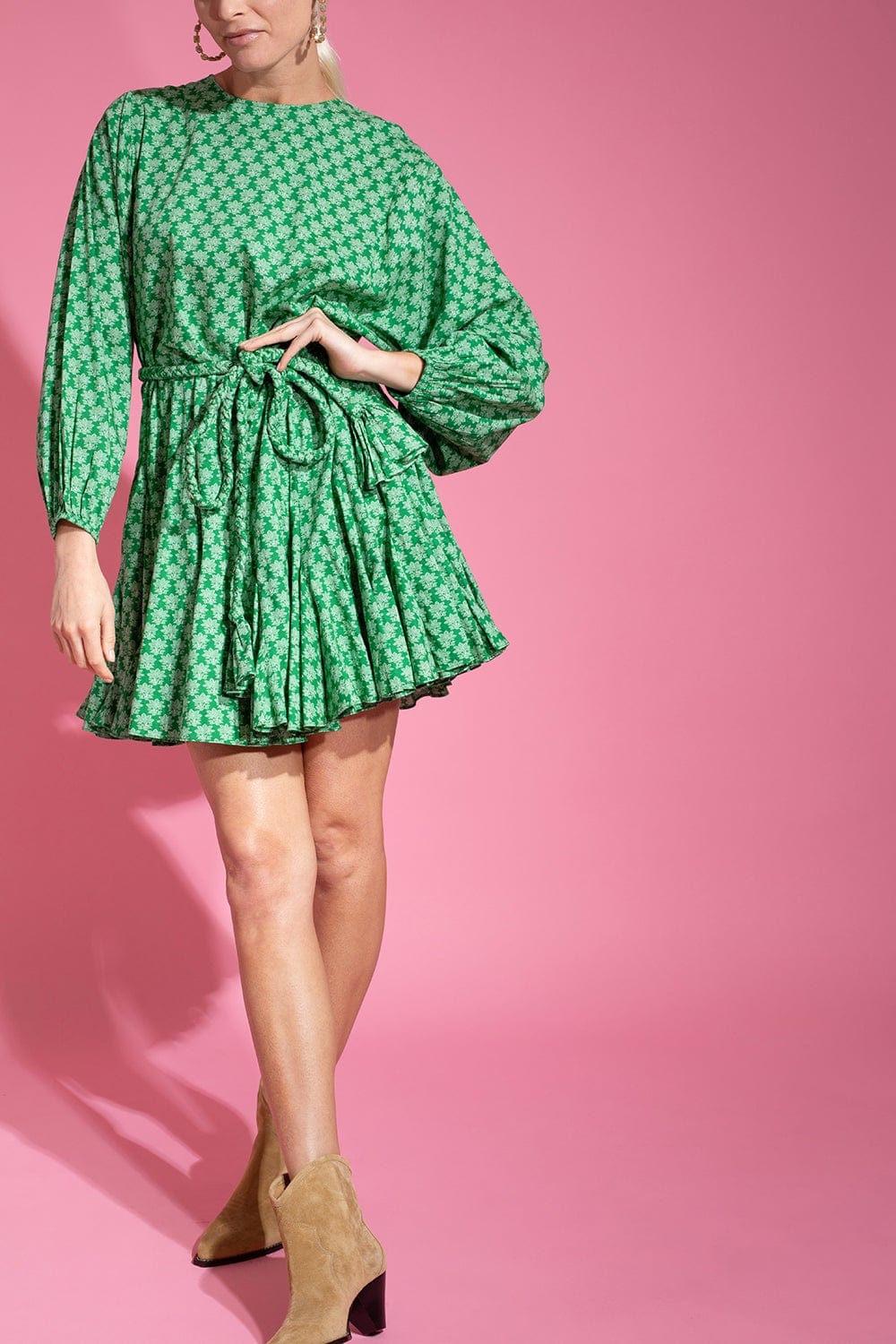 RHODE-Ella Dress - Loves Me Not Emerald-