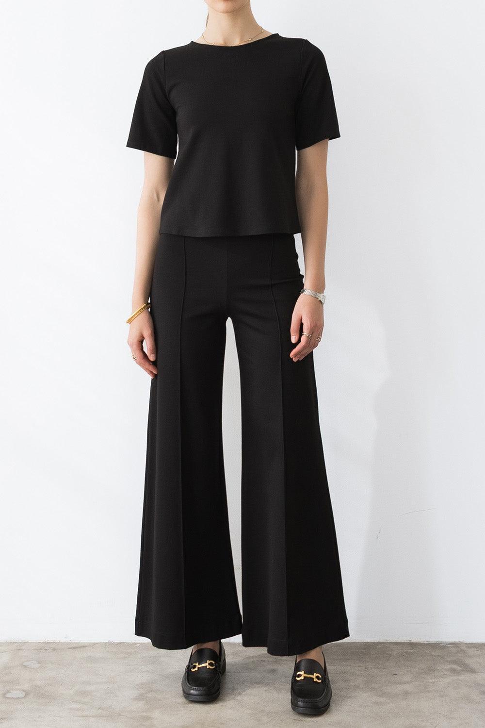 Wide Leg Pant - Black-BLACK-1-CLOTHINGPANTWIDE LEG-RIPLEY RADER