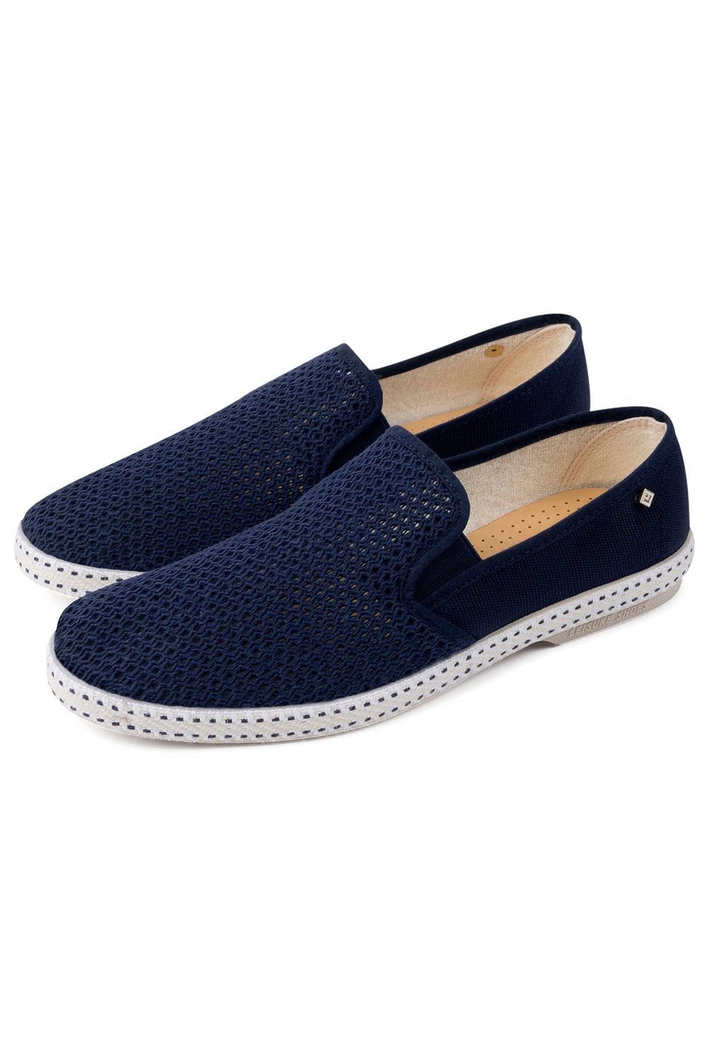 RIVIERAS-Classic Canvas & Mesh Navy Slip On Loafer-