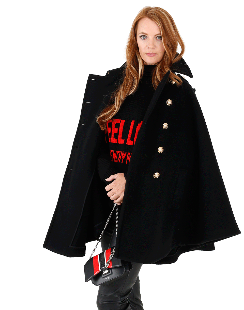 ROBERTO CAVALLI-Gold Button Cape-