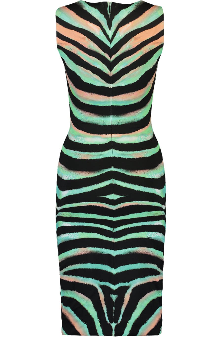 ROBERTO CAVALLI-Crewneck Printed Slim Dress-