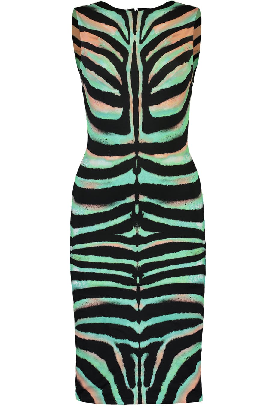 ROBERTO CAVALLI-Crewneck Printed Slim Dress-