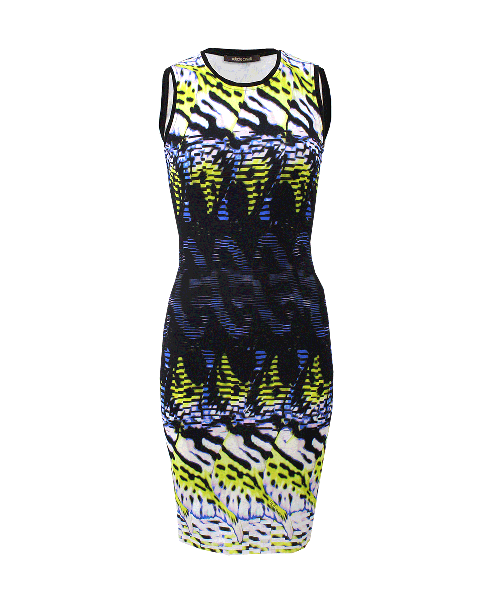 ROBERTO CAVALLI-Slim Printed Dress-