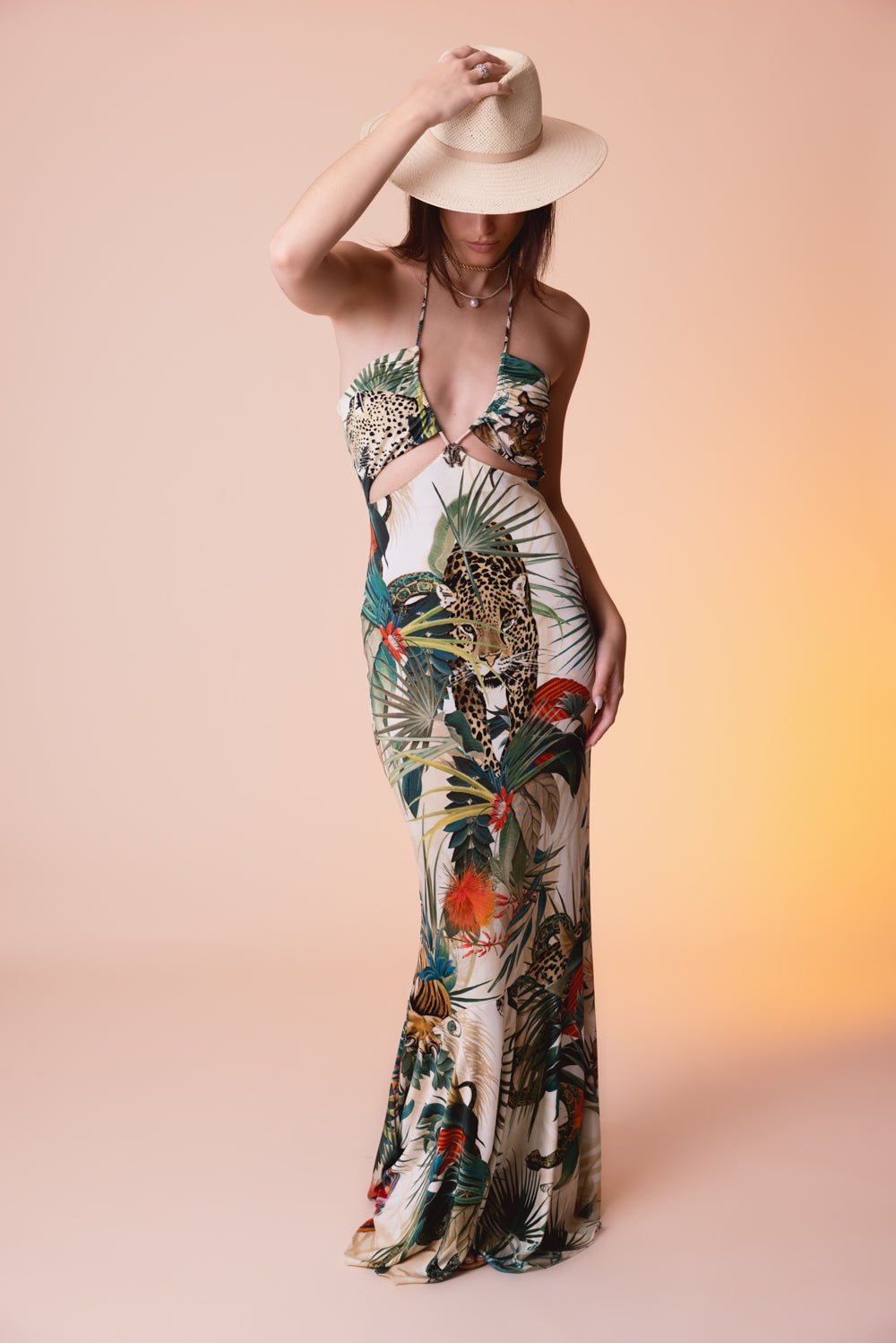ROBERTO CAVALLI-Printed Maxi Dress-