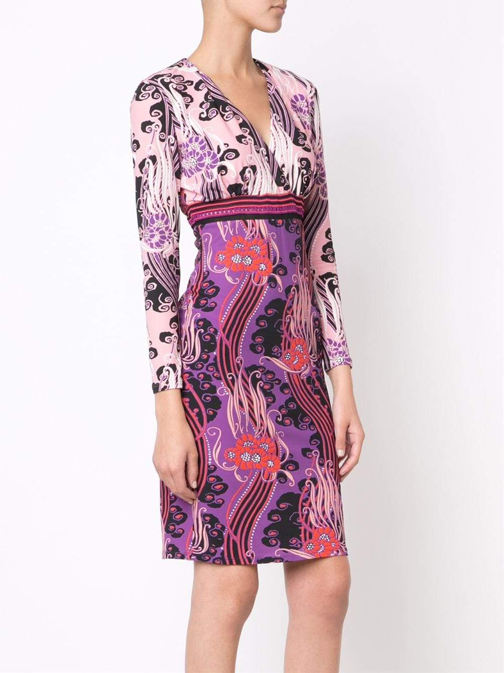 ROBERTO CAVALLI-Space Print Fitted Dress-