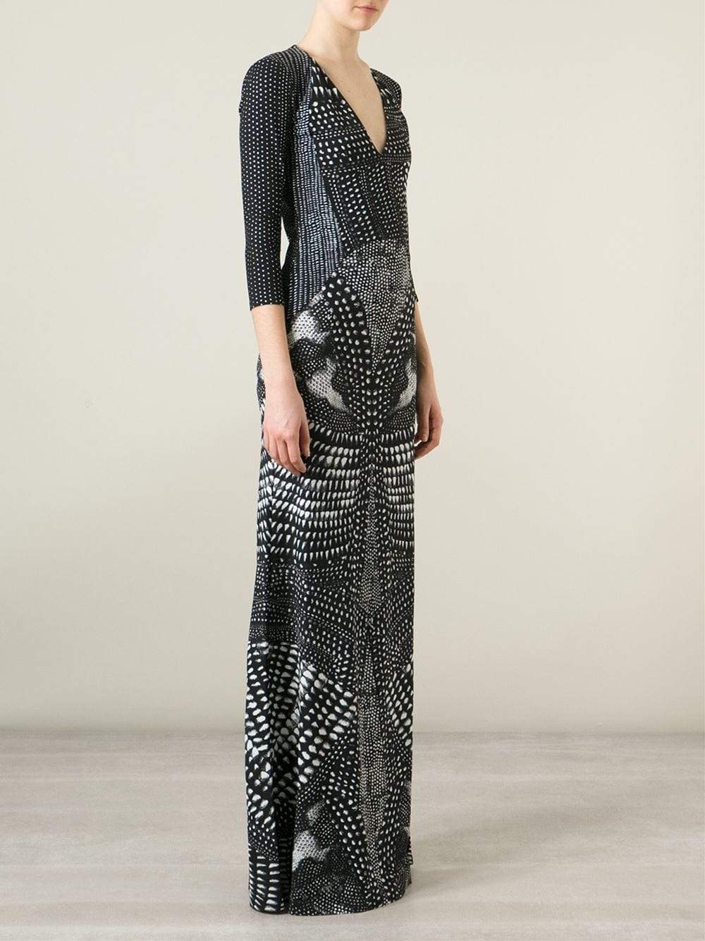 ROBERTO CAVALLI-Slim Print Maxi Dress-