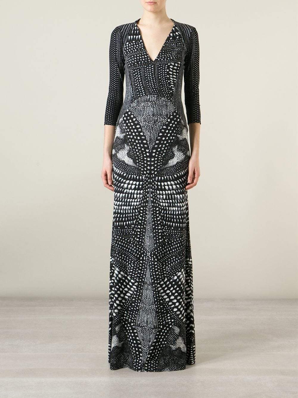 ROBERTO CAVALLI-Slim Print Maxi Dress-