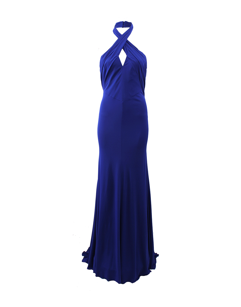 ROBERTO CAVALLI-Circle Hardware Jersey Gown-COBALT