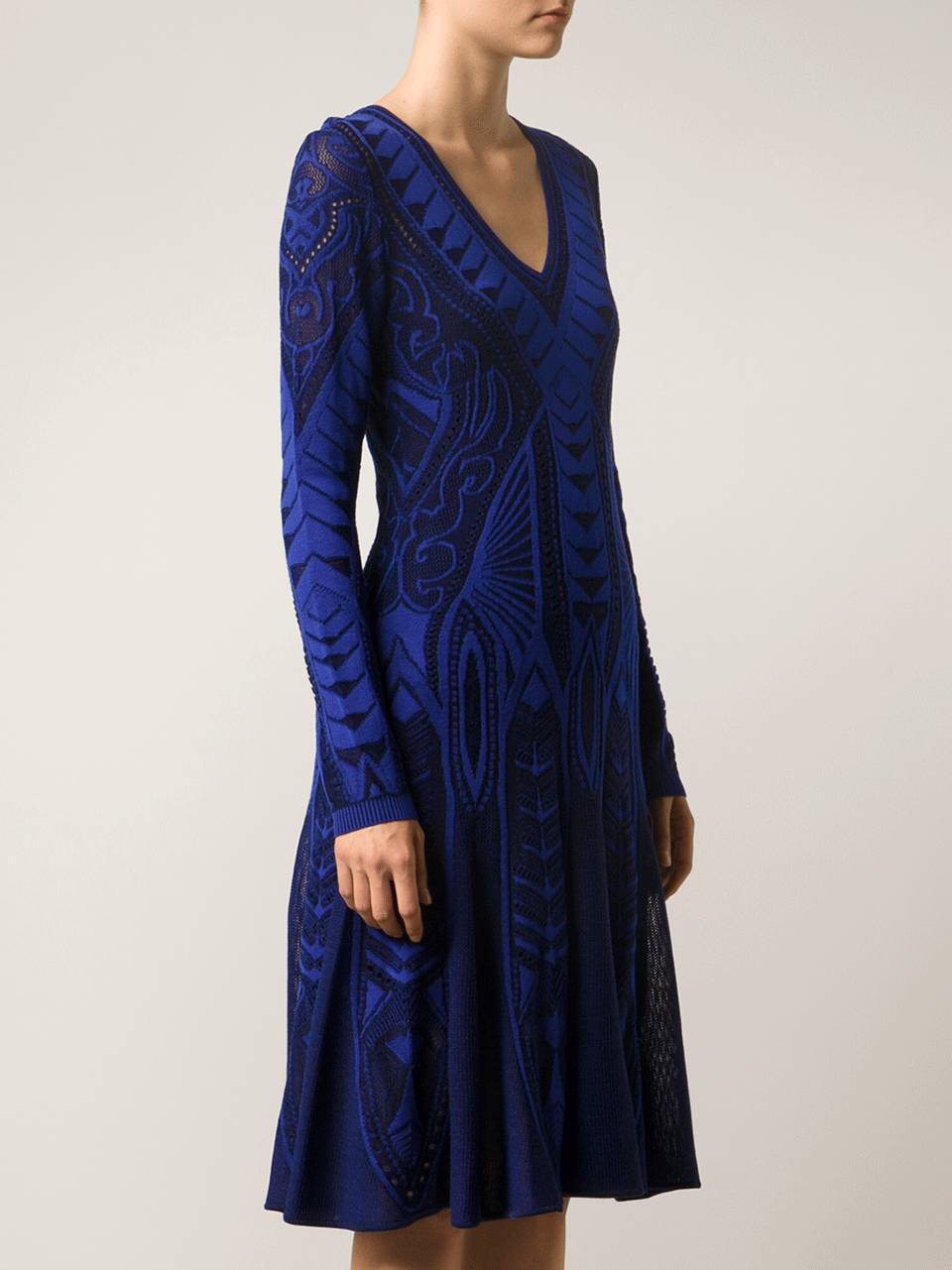 ROBERTO CAVALLI-Printed Fit And Flare Dress-
