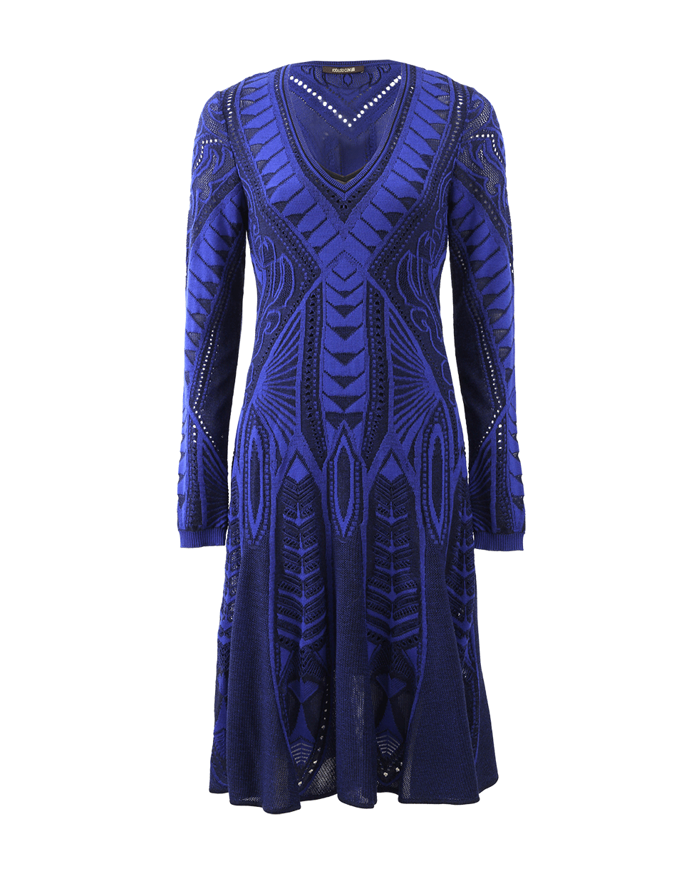 ROBERTO CAVALLI-Printed Fit And Flare Dress-