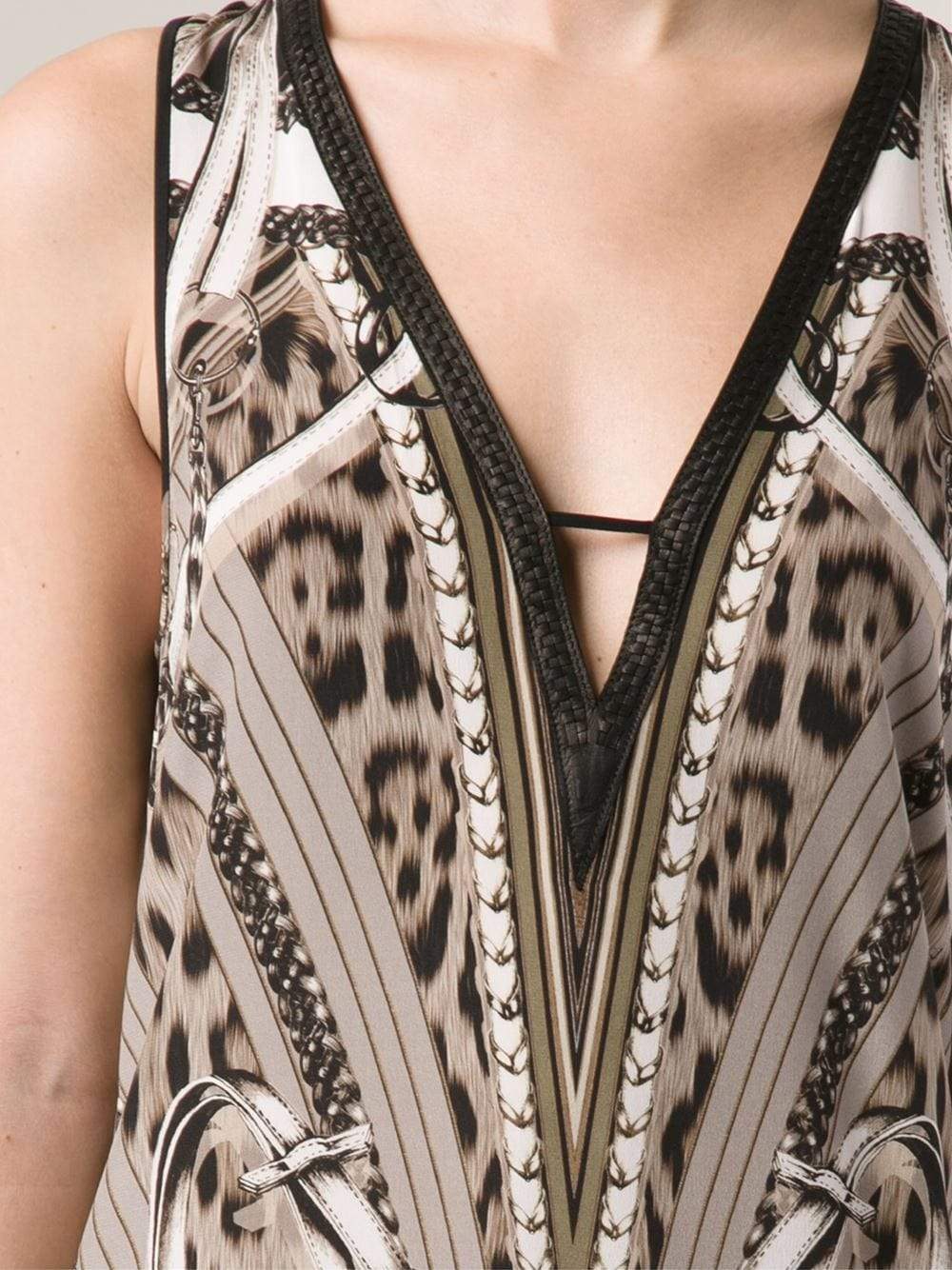 ROBERTO CAVALLI-Printed Flowy Bottom Dress-