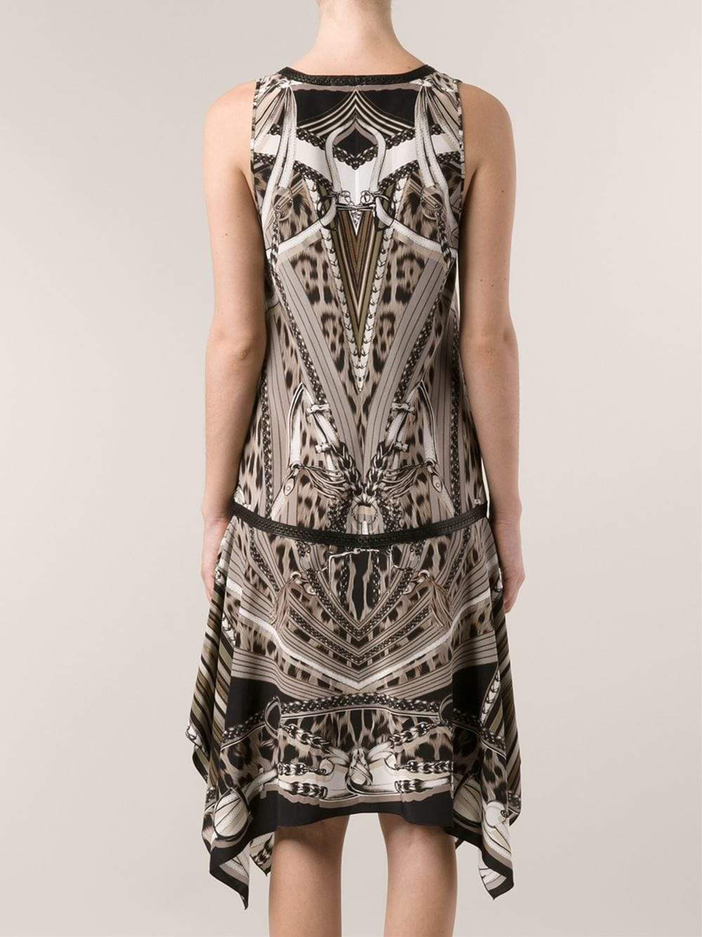 ROBERTO CAVALLI-Printed Flowy Bottom Dress-