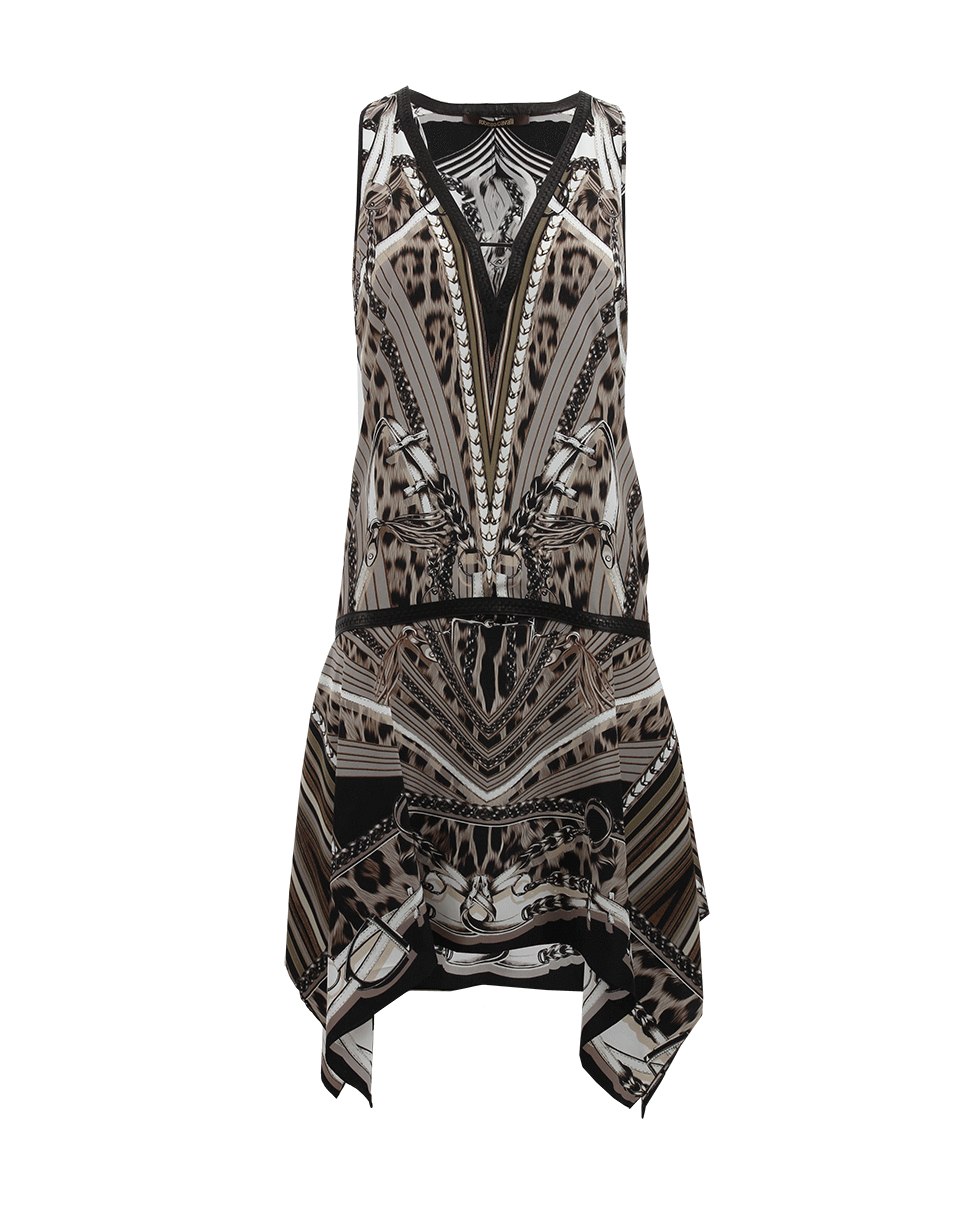 ROBERTO CAVALLI-Printed Flowy Bottom Dress-