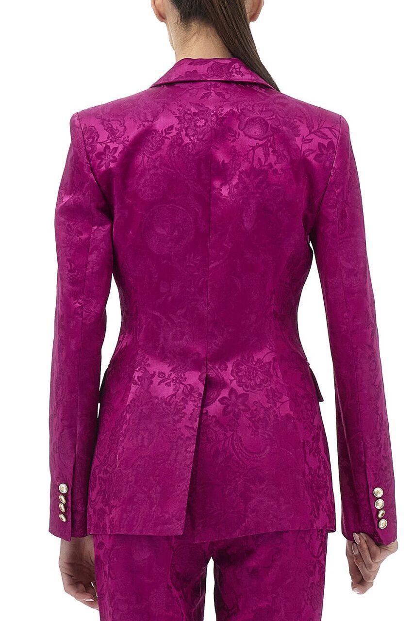 Florentine Flowers Blazer-FUCHSIA-40-CLOTHINGJACKETEVENING-ROBERTO CAVALLI