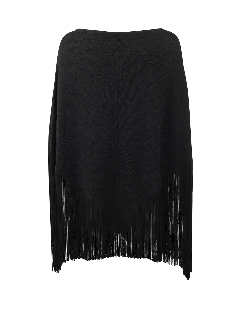 ROBERTO CAVALLI-Tiger Jacquard Fringe Poncho-