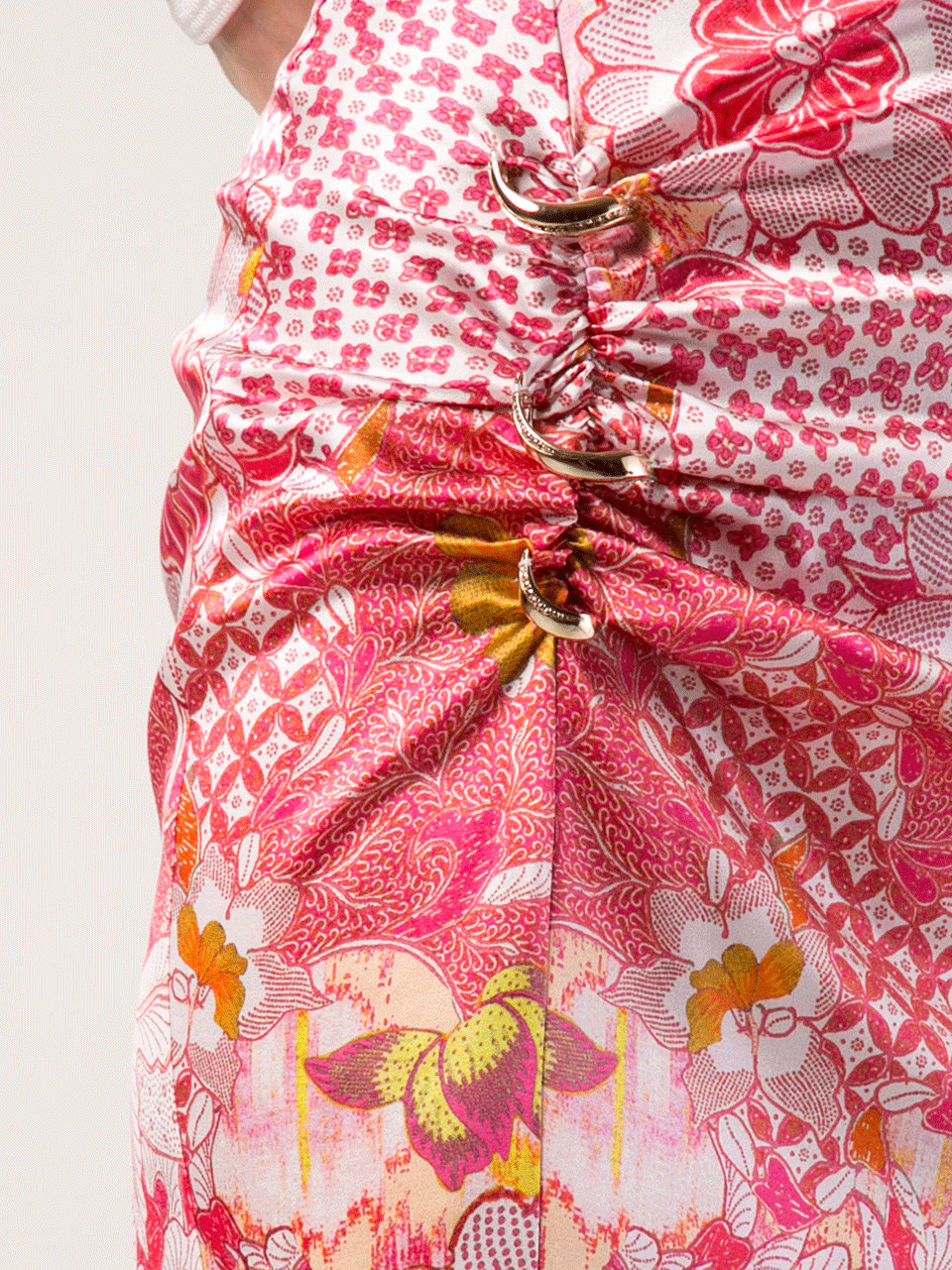 ROBERTO CAVALLI-Side Zip Floral Print Maxi Skirt-