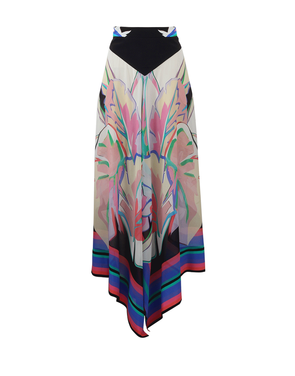 ROBERTO CAVALLI-Abstract Leaf Print Skirt-