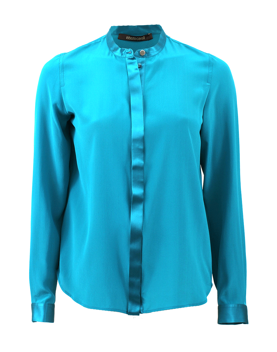 ROBERTO CAVALLI-Button Down Silk Blouse-