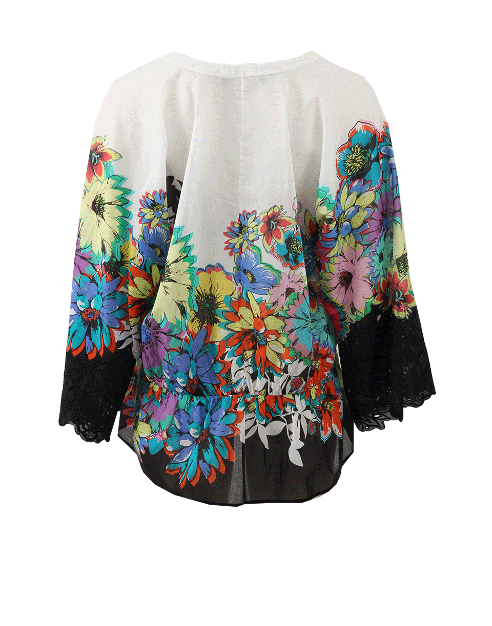 ROBERTO CAVALLI-Flower Power Lace Trim Shirt-