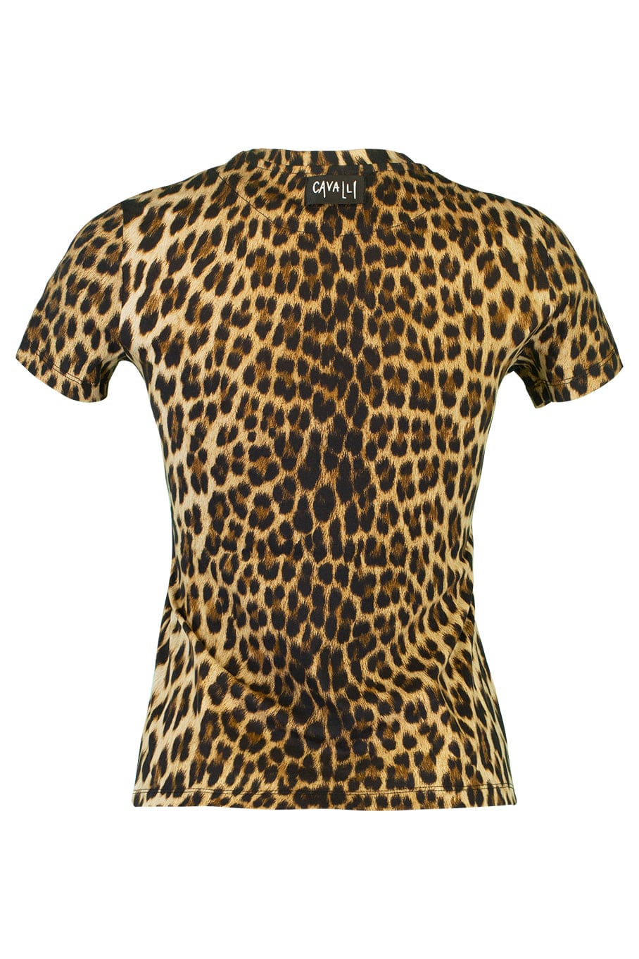 ROBERTO CAVALLI-Short Sleeve Leopard Print T Shirt-