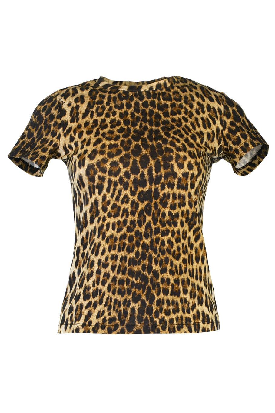 ROBERTO CAVALLI-Short Sleeve Leopard Print T Shirt-