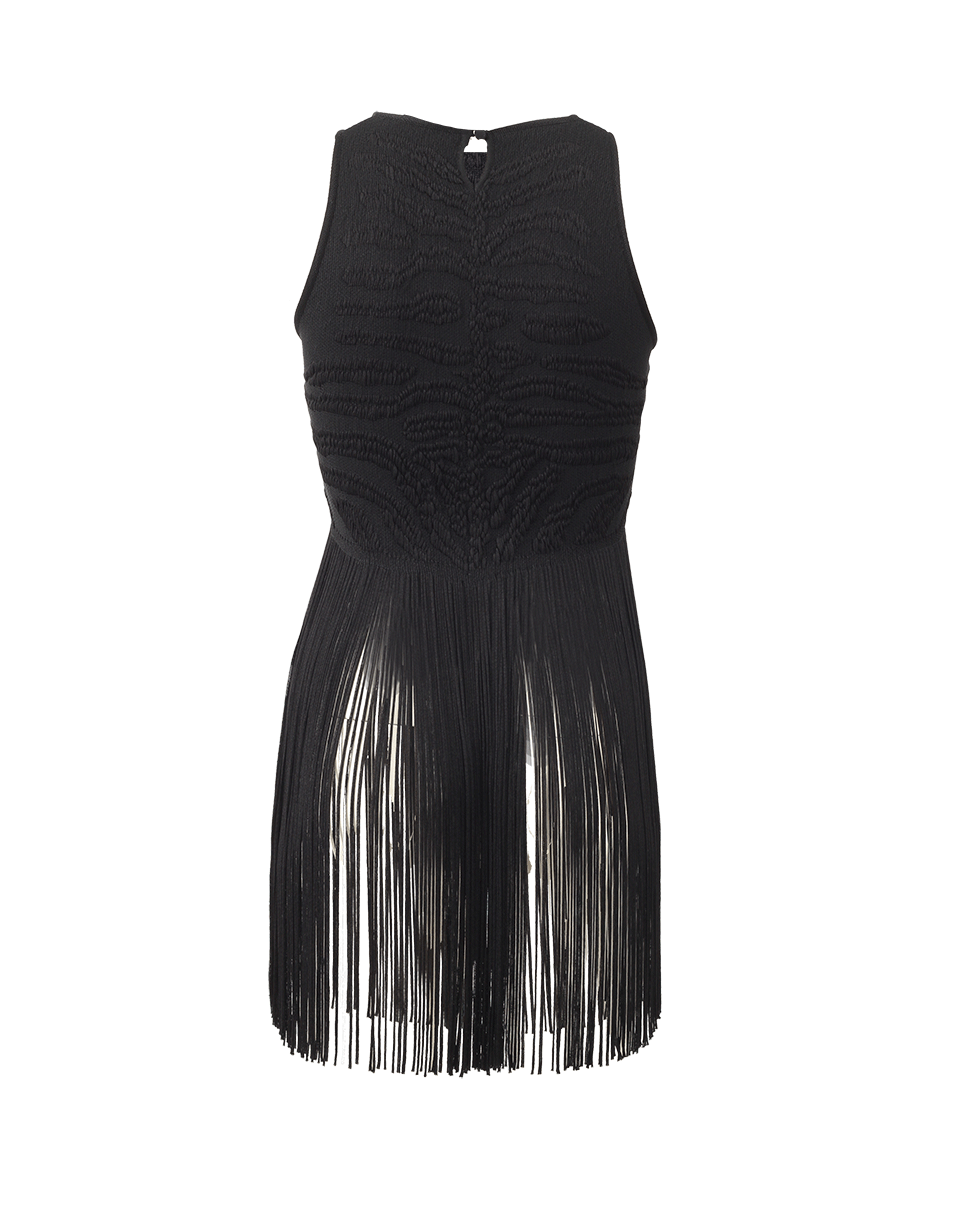 ROBERTO CAVALLI-Tiger Jacquard Fringe Tank-