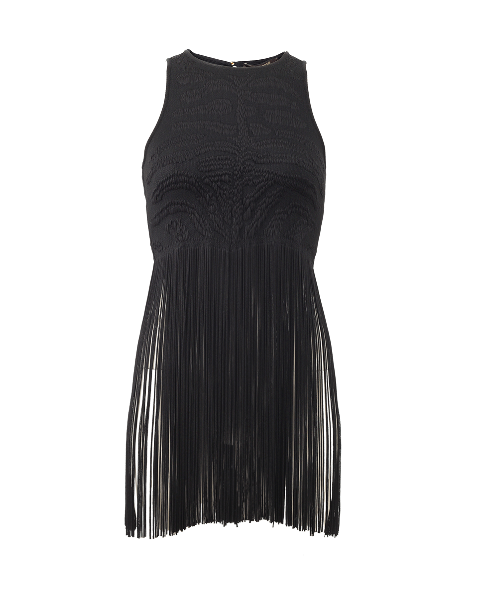 ROBERTO CAVALLI-Tiger Jacquard Fringe Tank-