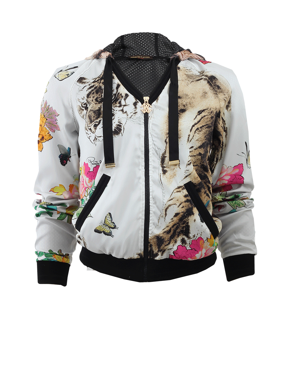 ROBERTO CAVALLI GYM-Hooded Zip Track Jacket-