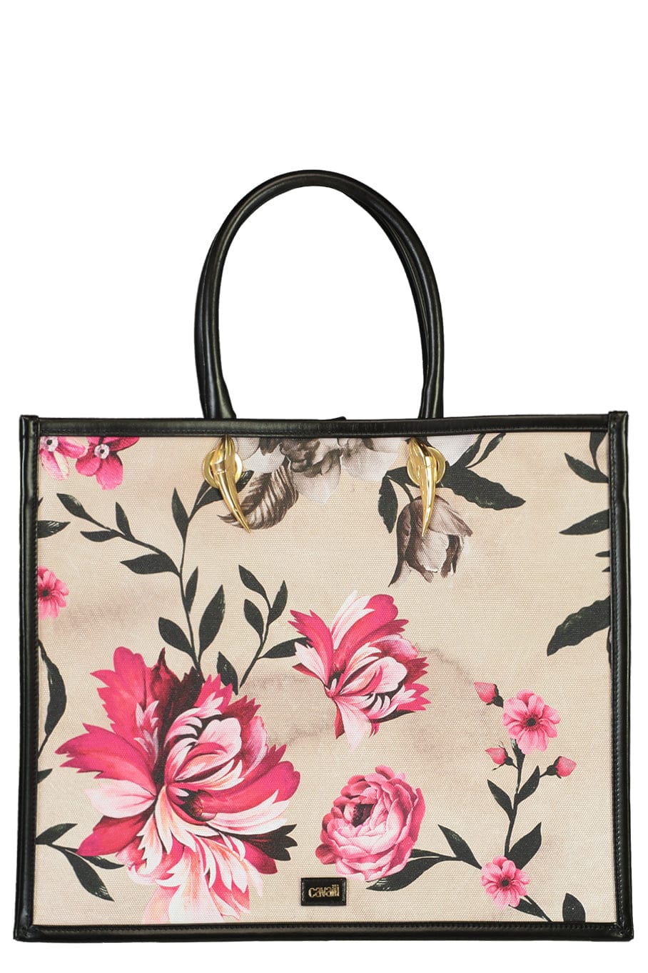 ROBERTO CAVALLI-Large Printed Tote-JAG/FLWR