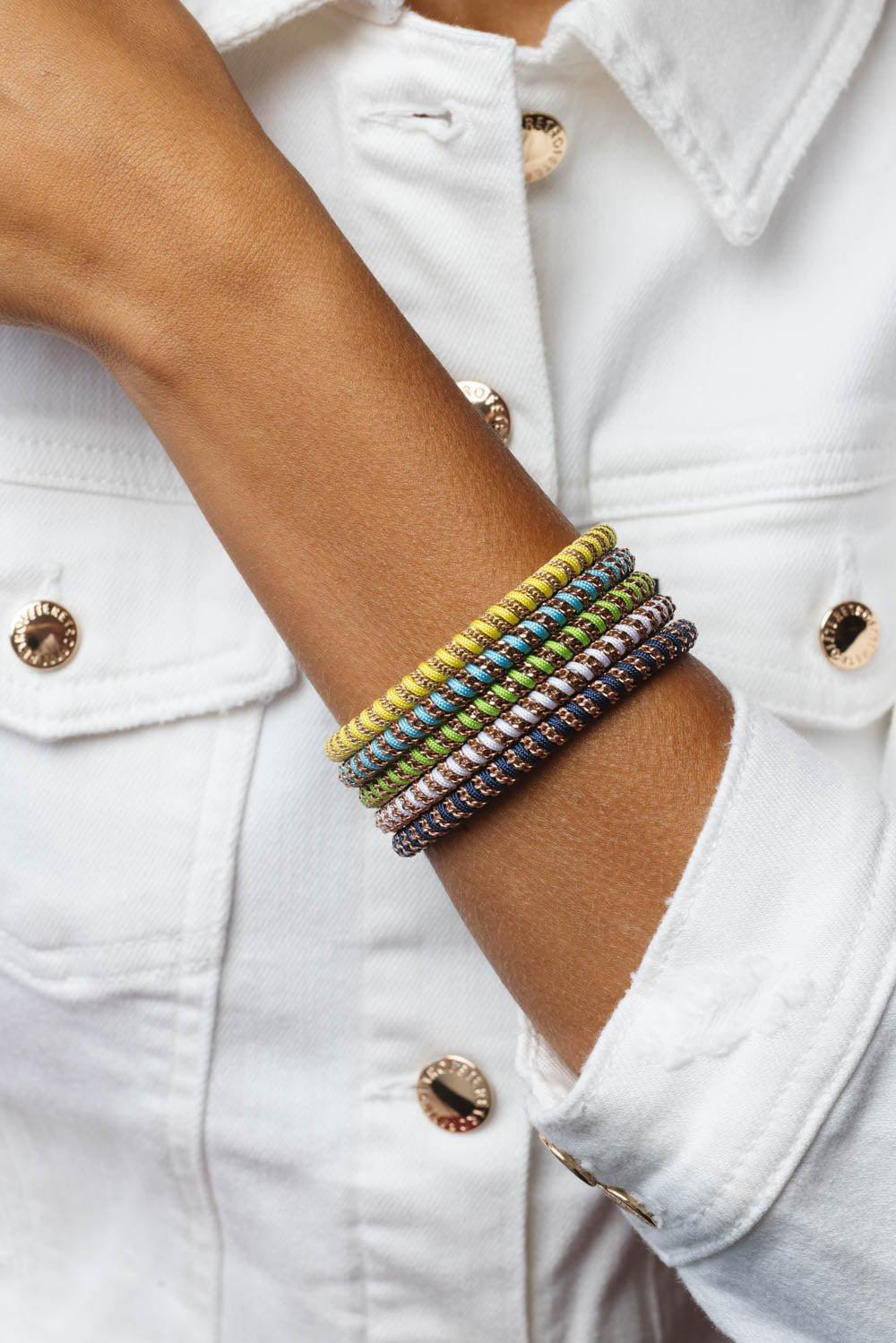 ROBERTO DEMEGLIO-Green Nautical Gio Bracelet-ROSE GOLD